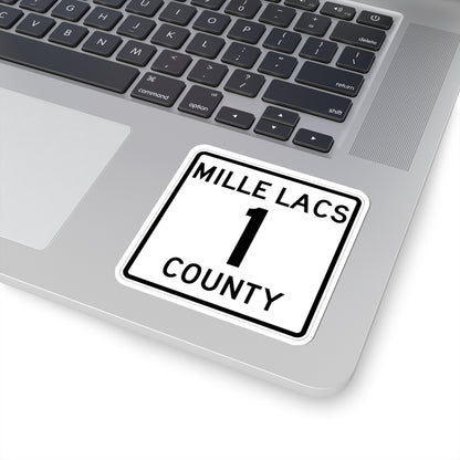 Mille Lacs County 1 MN (Minnesota) (Road Sign) STICKER Vinyl Kiss-Cut Decal