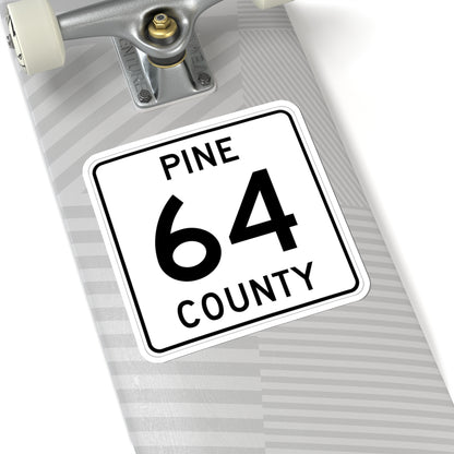 Pine County Route 64 MN (Minnesota) (Road Sign) STICKER Vinyl Kiss-Cut Decal
