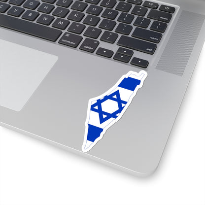 Flag map of Israel including Palestinian territories (Israel) STICKER Vinyl Kiss-Cut Decal