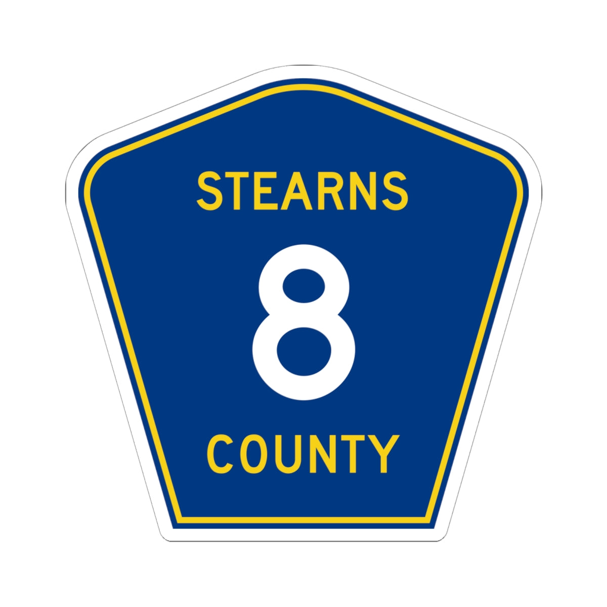 Stearns County Route 8 (Minnesota) (Road Sign) STICKER Vinyl Kiss-Cut Decal