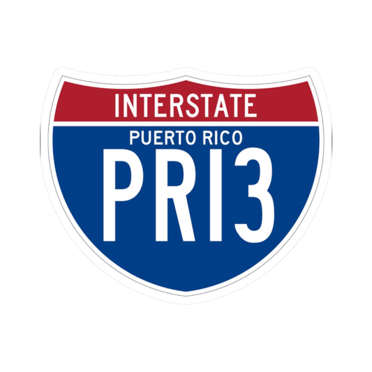 I-PRI3 PR (Puerto Rico) (Road Sign) STICKER Vinyl Kiss-Cut Decal