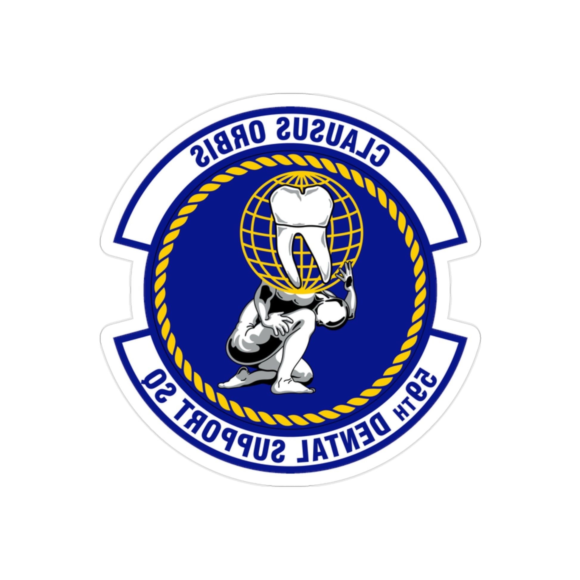 59th Dental Support Squadron (U.S. Air Force) REVERSE PRINT Transparent STICKER-2" × 2"-The Sticker Space