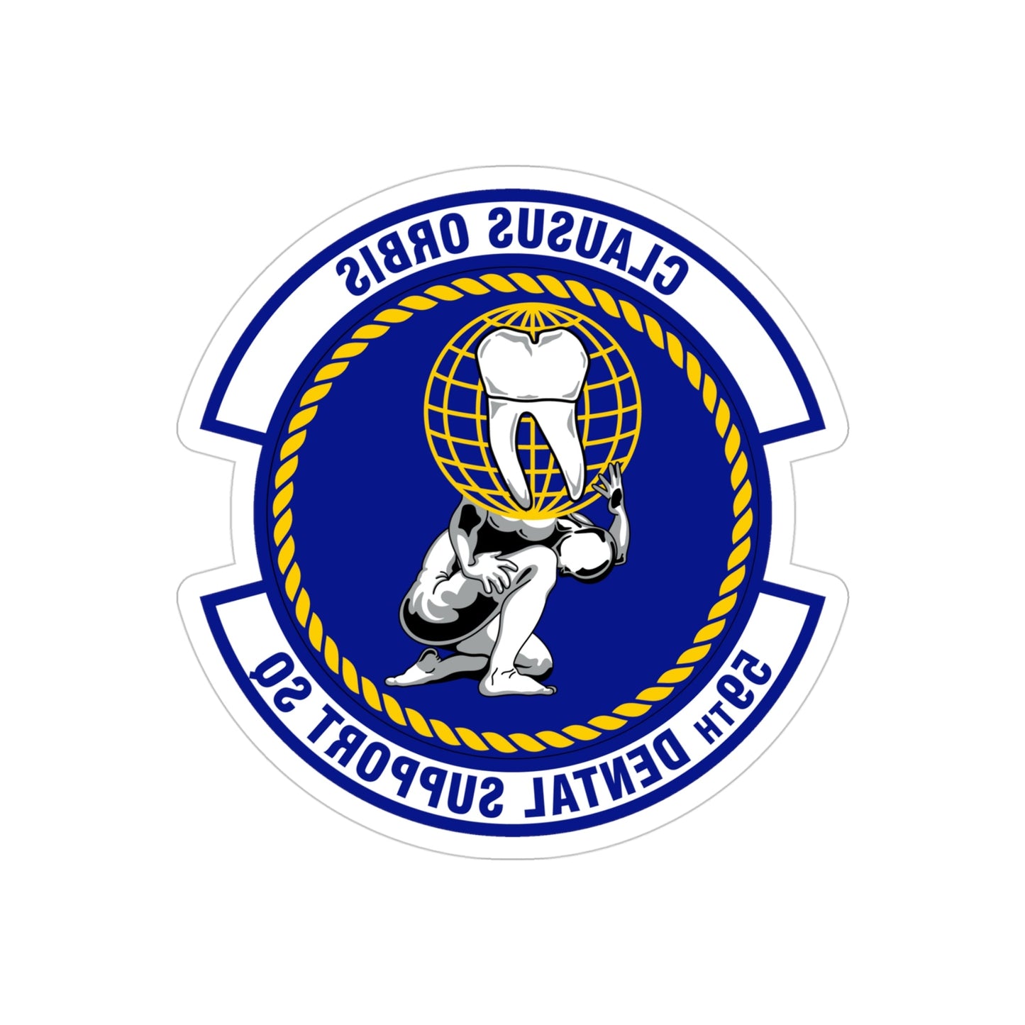 59th Dental Support Squadron (U.S. Air Force) REVERSE PRINT Transparent STICKER-4" × 4"-The Sticker Space