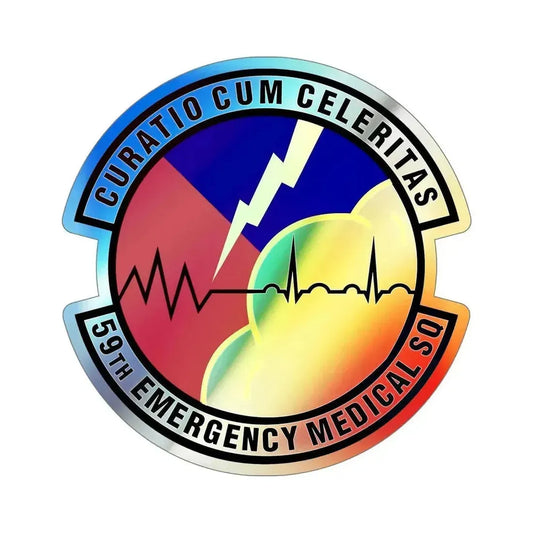 59th Emergency Medical Squadron (U.S. Air Force) Holographic STICKER Die-Cut Vinyl Decal 6 Inch Holographic - The Sticker Space
