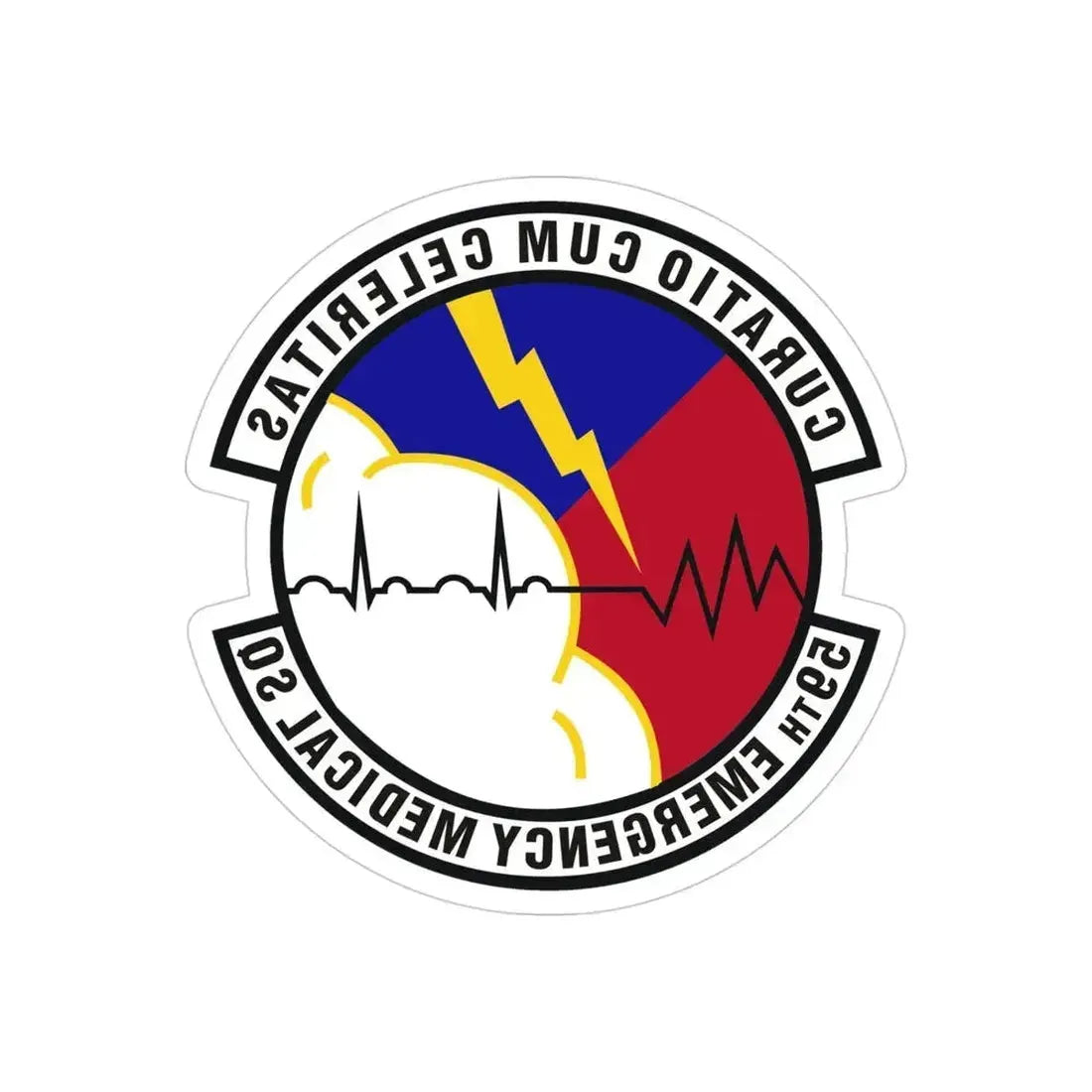 59th Emergency Medical Squadron (U.S. Air Force) REVERSE PRINT Transparent Die-Cut STICKER 4 Inch Die-Cut Transparent - The Sticker Space