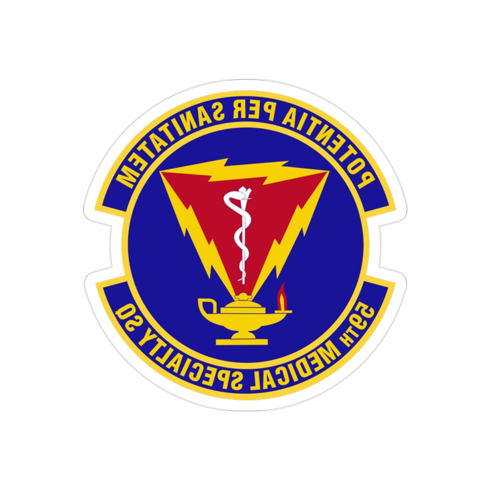 59th Medical Specialty Squadron (U.S. Air Force) REVERSE PRINT Transparent STICKER-2" × 2"-The Sticker Space