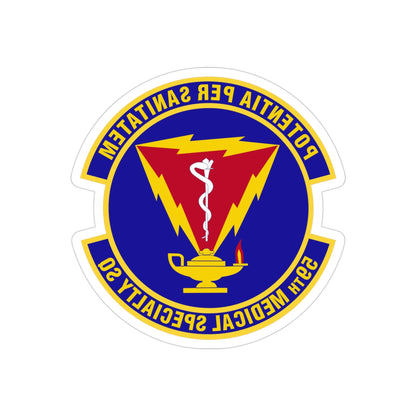 59th Medical Specialty Squadron (U.S. Air Force) REVERSE PRINT Transparent STICKER-3" × 3"-The Sticker Space