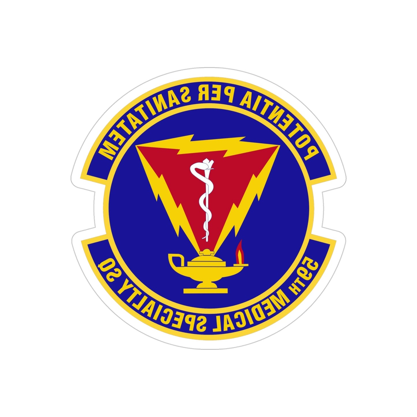 59th Medical Specialty Squadron (U.S. Air Force) REVERSE PRINT Transparent STICKER-4" × 4"-The Sticker Space