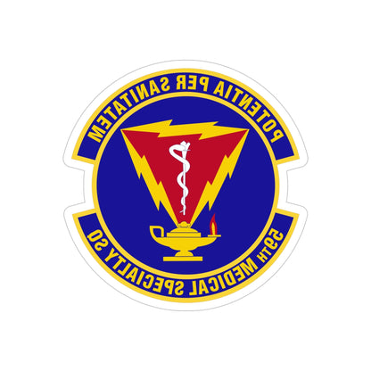 59th Medical Specialty Squadron (U.S. Air Force) REVERSE PRINT Transparent STICKER-5" × 5"-The Sticker Space