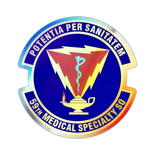 59th Medical Specialty Squadron (U.S. Air Force) Holographic STICKER Die-Cut Vinyl Decal 6 Inch Holographic - The Sticker Space
