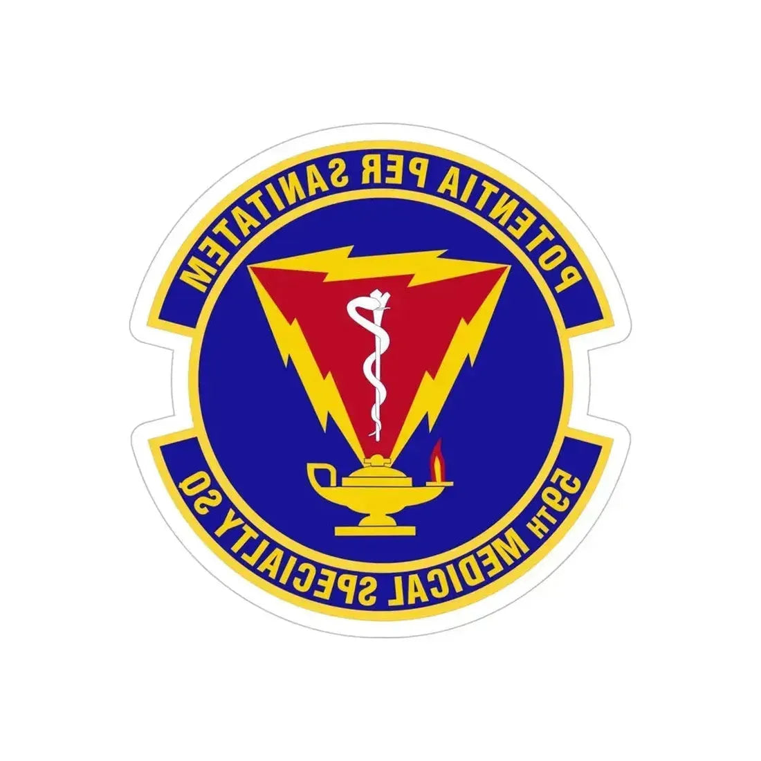 59th Medical Specialty Squadron (U.S. Air Force) REVERSE PRINT Transparent Die-Cut STICKER 6 Inch Die-Cut Transparent - The Sticker Space