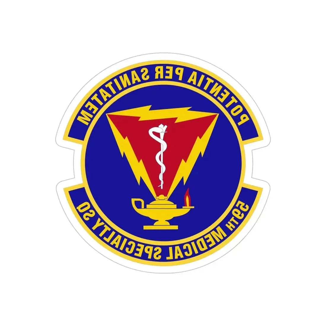 59th Medical Specialty Squadron (U.S. Air Force) REVERSE PRINT Transparent Die-Cut STICKER - The Sticker Space