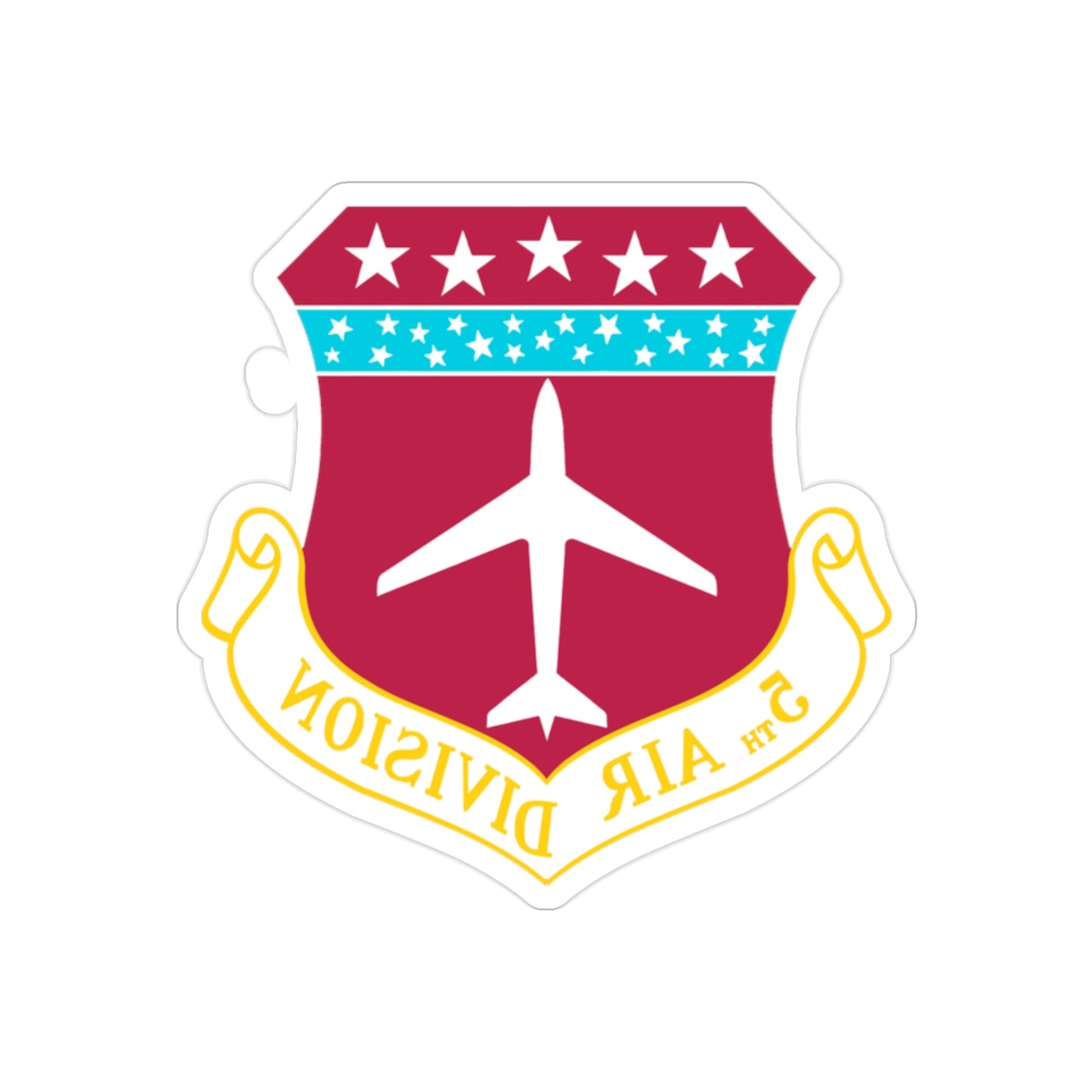 5th Air Division (U.S. Air Force) REVERSE PRINT Transparent STICKER-2" × 2"-The Sticker Space