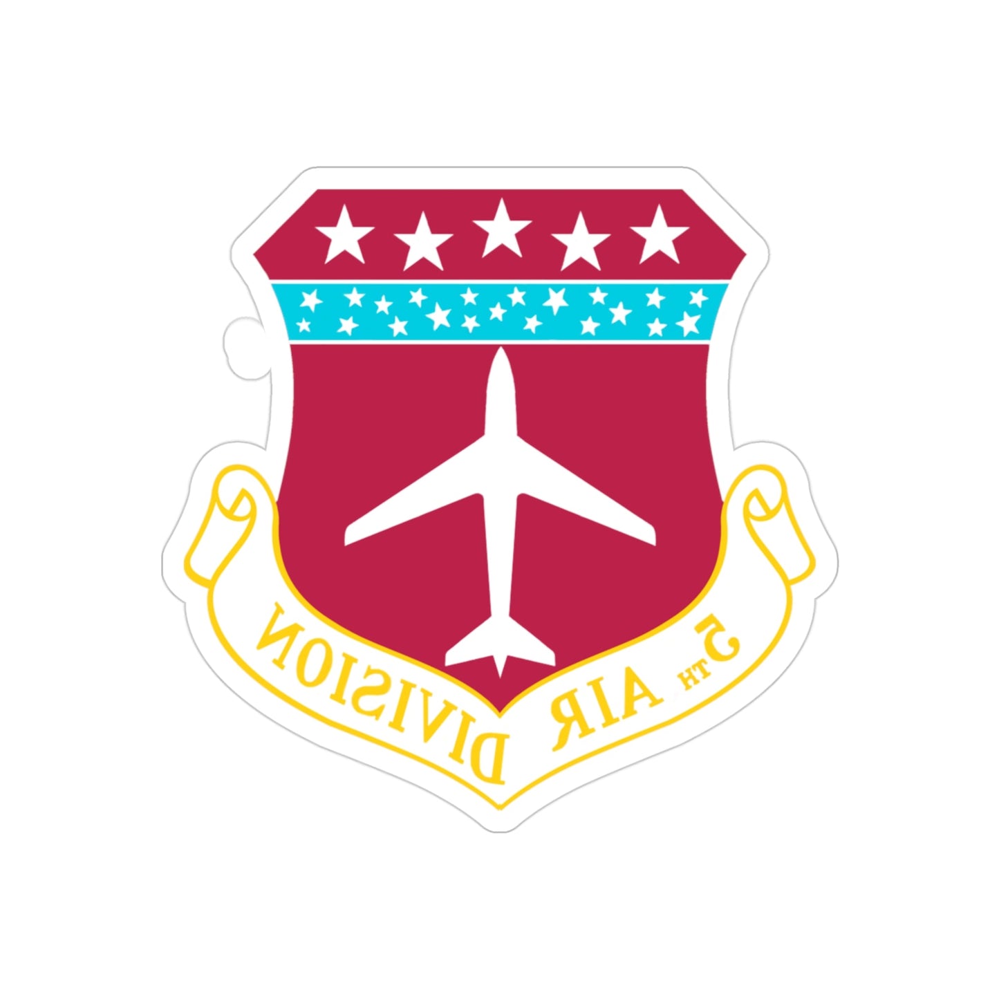 5th Air Division (U.S. Air Force) REVERSE PRINT Transparent STICKER-3" × 3"-The Sticker Space