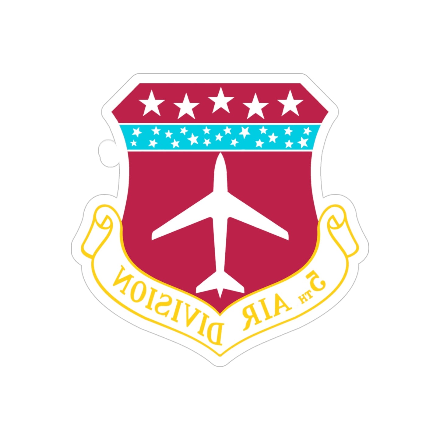 5th Air Division (U.S. Air Force) REVERSE PRINT Transparent STICKER-4" × 4"-The Sticker Space