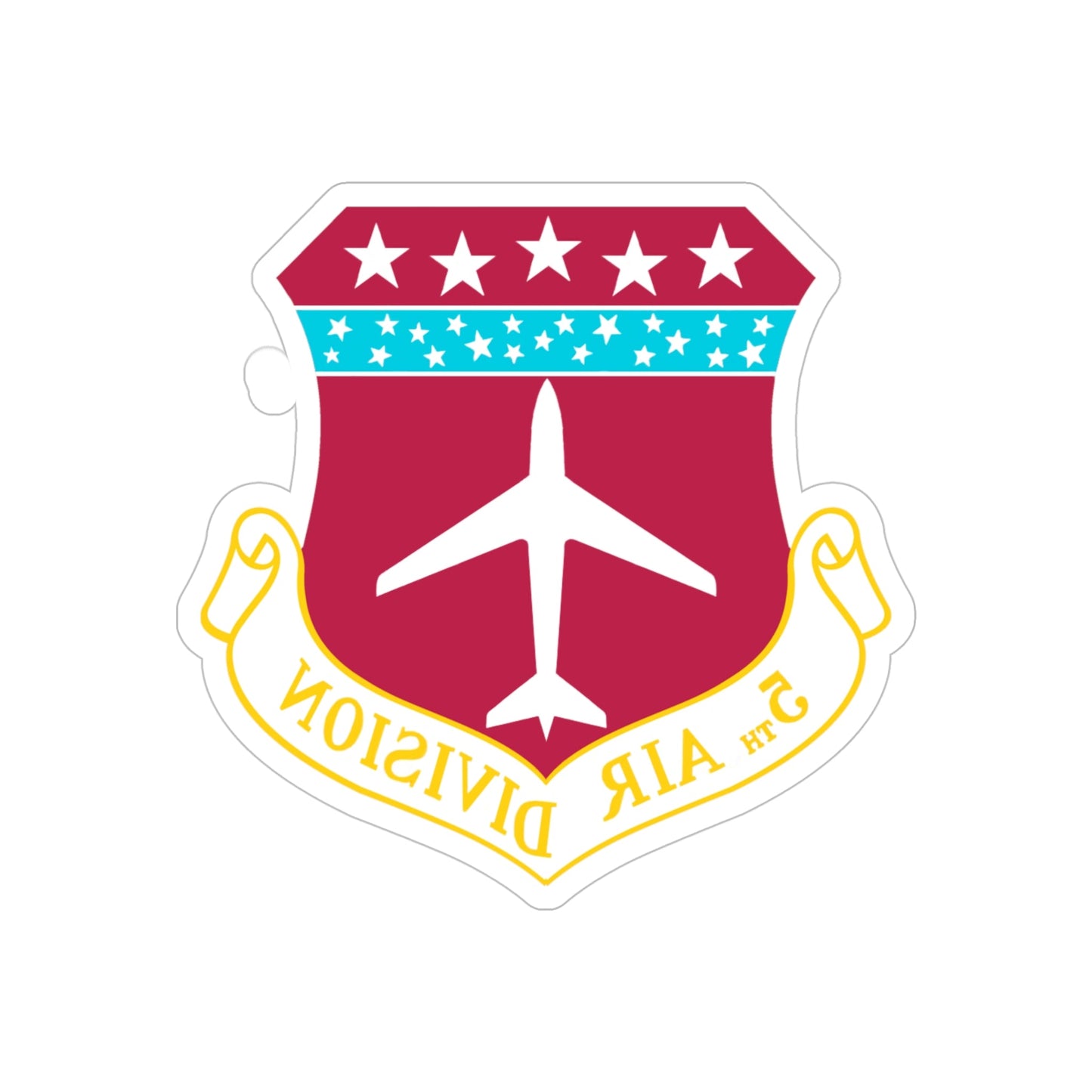 5th Air Division (U.S. Air Force) REVERSE PRINT Transparent STICKER-5" × 5"-The Sticker Space