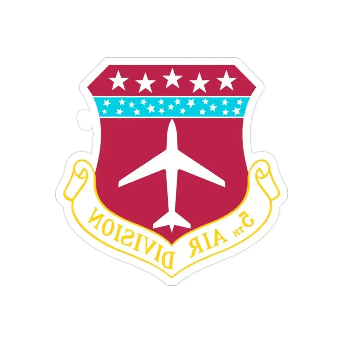 5th Air Division (U.S. Air Force) REVERSE PRINT Transparent Die-Cut STICKER 2 Inch Die-Cut Transparent - The Sticker Space