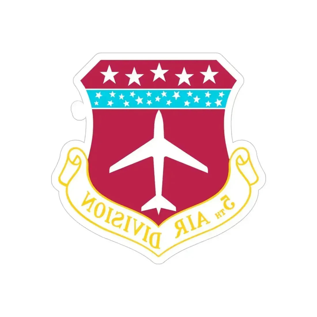 5th Air Division (U.S. Air Force) REVERSE PRINT Transparent Die-Cut STICKER 6 Inch Die-Cut Transparent - The Sticker Space