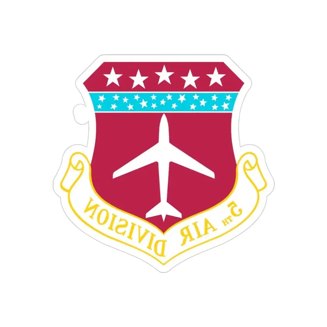 5th Air Division (U.S. Air Force) REVERSE PRINT Transparent Die-Cut STICKER - The Sticker Space