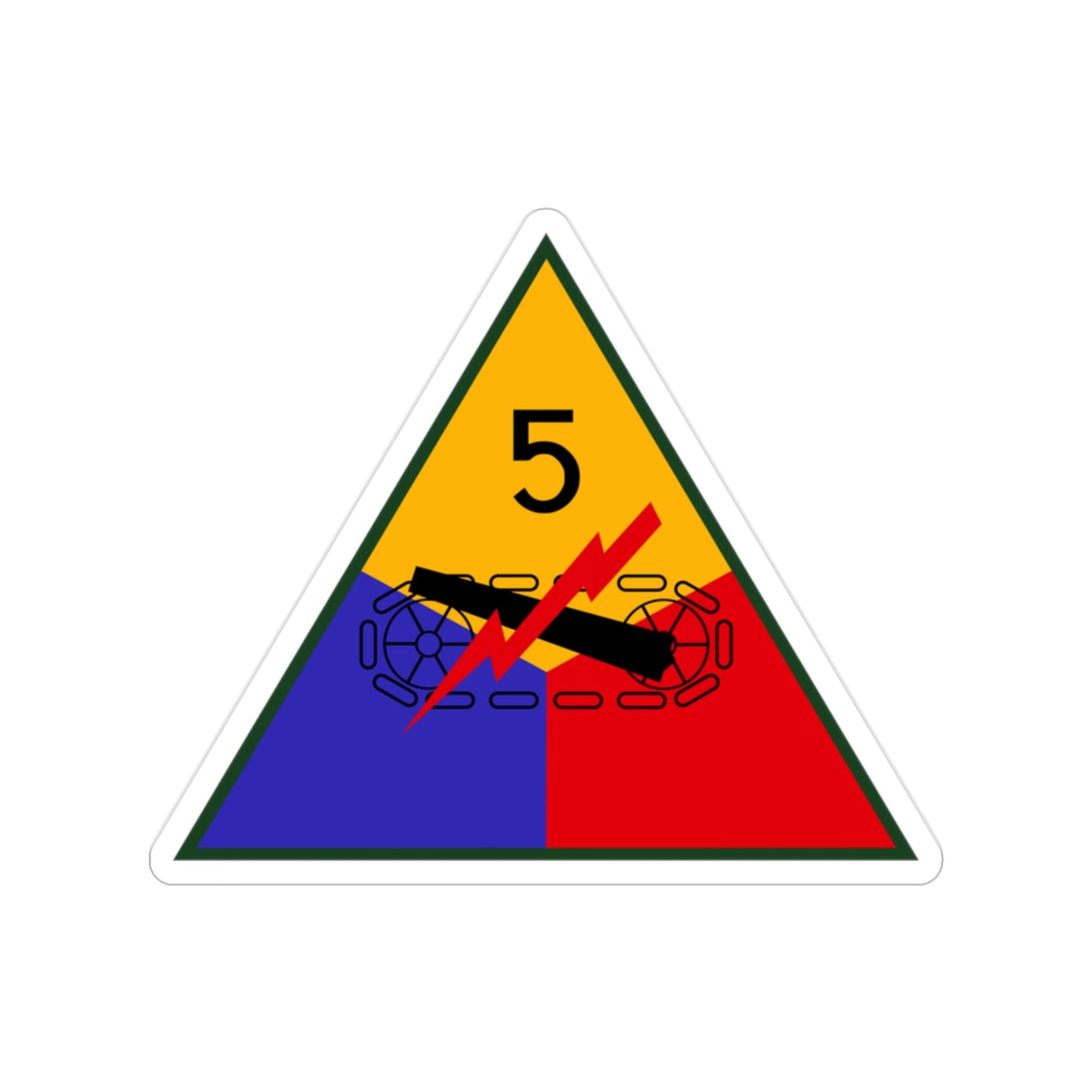 5th Armored Division (U.S. Army) Transparent STICKER Die-Cut Vinyl Decal-2 Inch-The Sticker Space