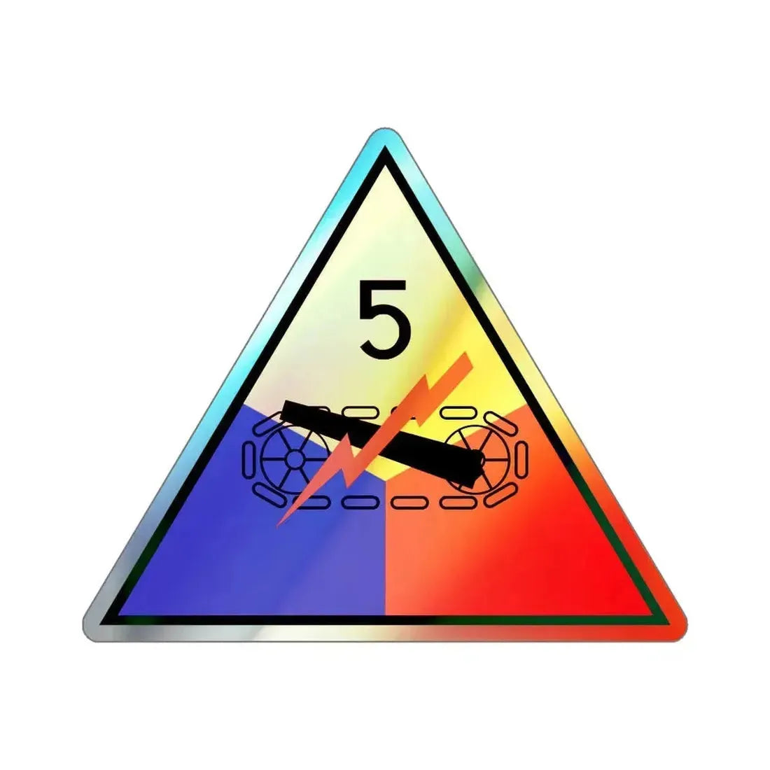 5th Armored Division (U.S. Army) Holographic STICKER Die-Cut Vinyl Decal 4 Inch Holographic - The Sticker Space