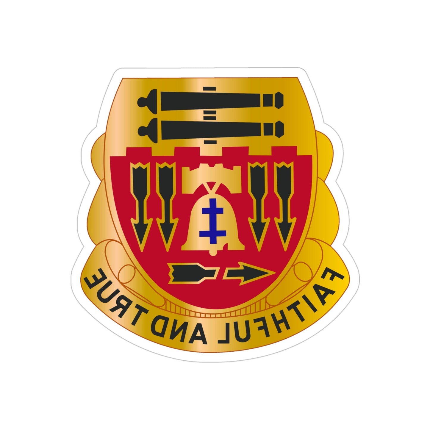 5th Artillery Regiment (U.S. Army) REVERSE PRINT Transparent STICKER-4" × 4"-The Sticker Space