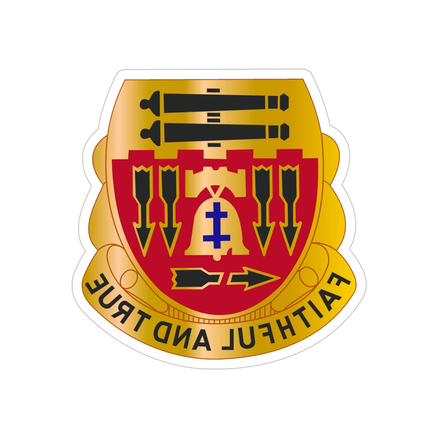 5th Artillery Regiment (U.S. Army) REVERSE PRINT Transparent STICKER-5" × 5"-The Sticker Space