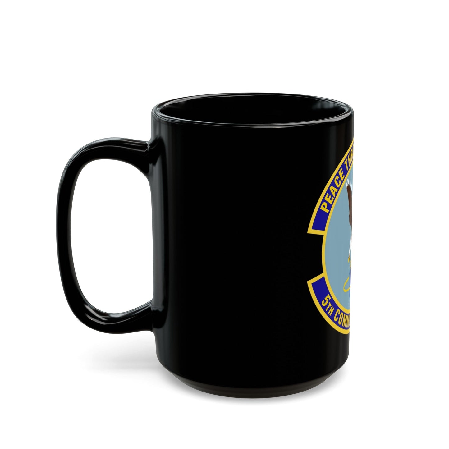 5th Communications Squadron (U.S. Air Force) Black Coffee Mug-The Sticker Space