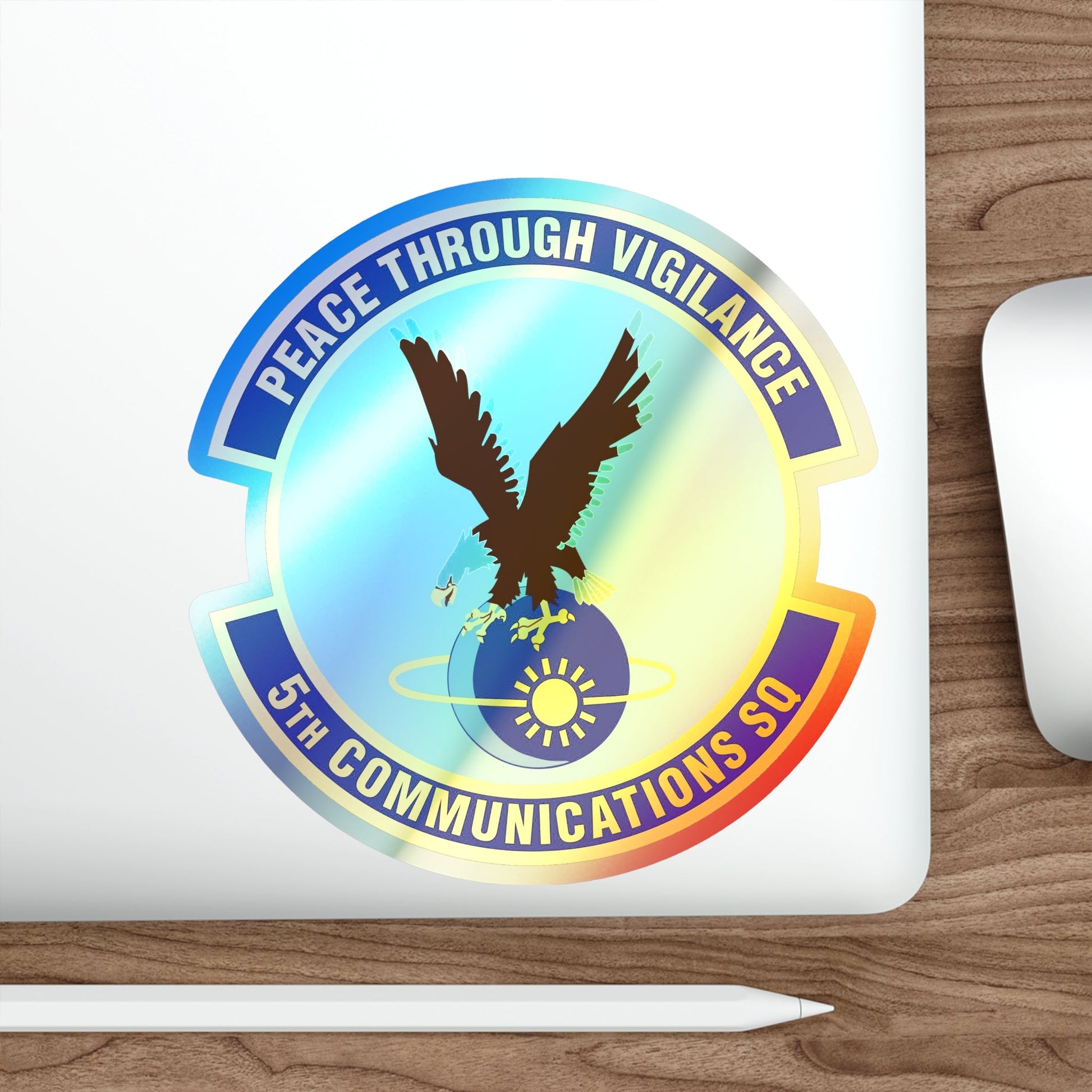 5th Communications Squadron (U.S. Air Force) Holographic STICKER Die-Cut Vinyl Decal-The Sticker Space