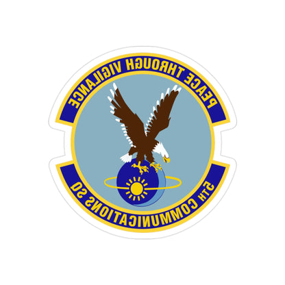 5th Communications Squadron (U.S. Air Force) REVERSE PRINT Transparent STICKER-2" × 2"-The Sticker Space