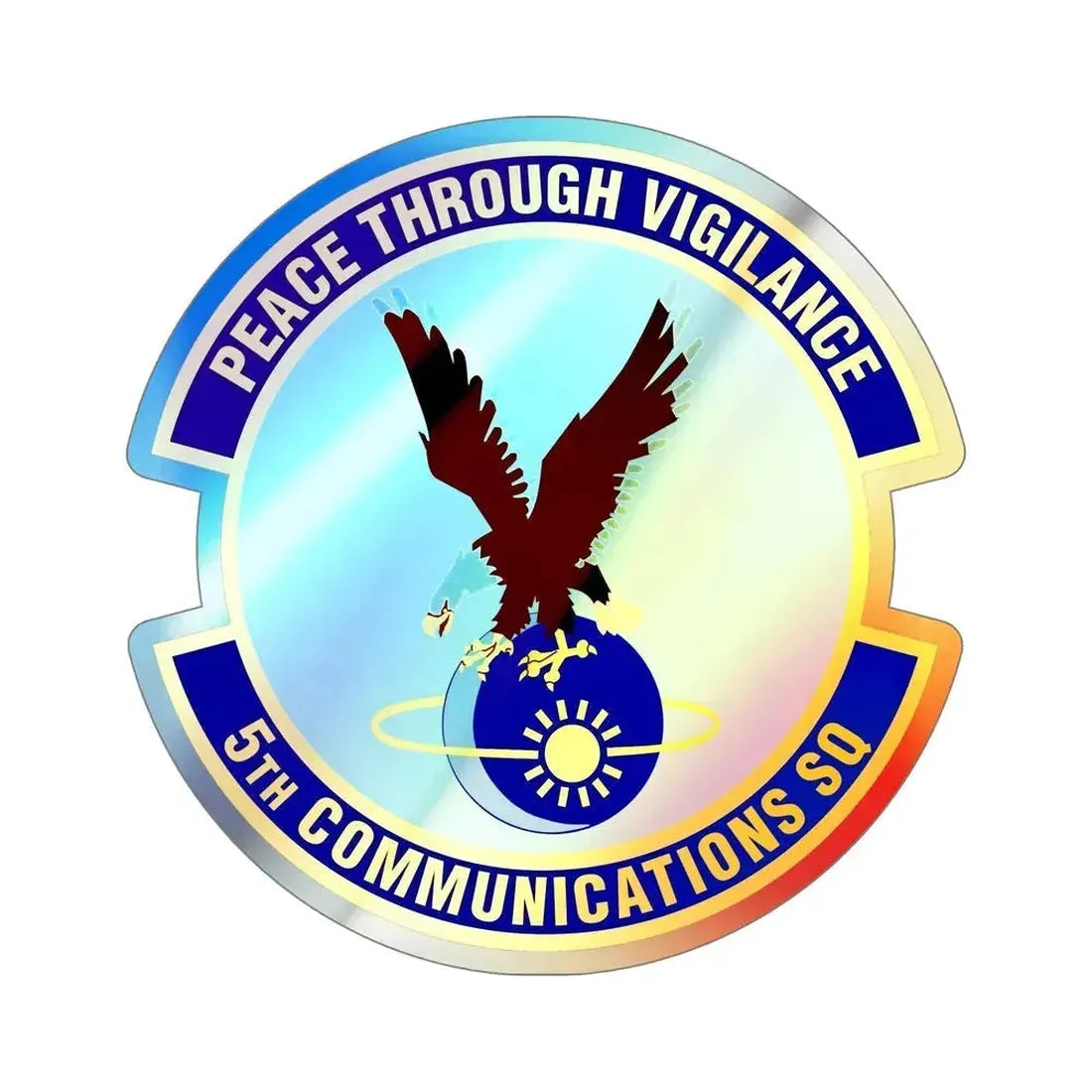 5th Communications Squadron (U.S. Air Force) Holographic STICKER Die-Cut Vinyl Decal 6 Inch Holographic - The Sticker Space