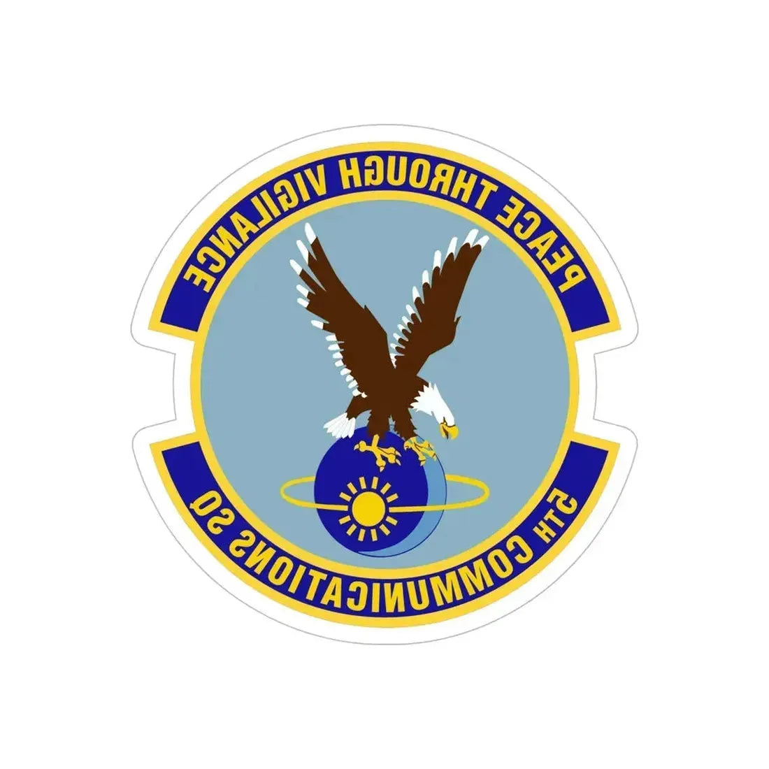 5th Communications Squadron (U.S. Air Force) REVERSE PRINT Transparent Die-Cut STICKER - The Sticker Space