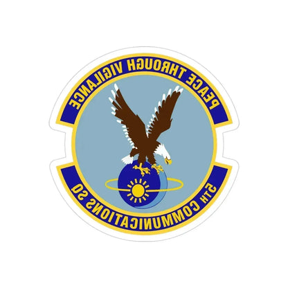 5th Communications Squadron (U.S. Air Force) REVERSE PRINT Transparent Die-Cut STICKER - The Sticker Space