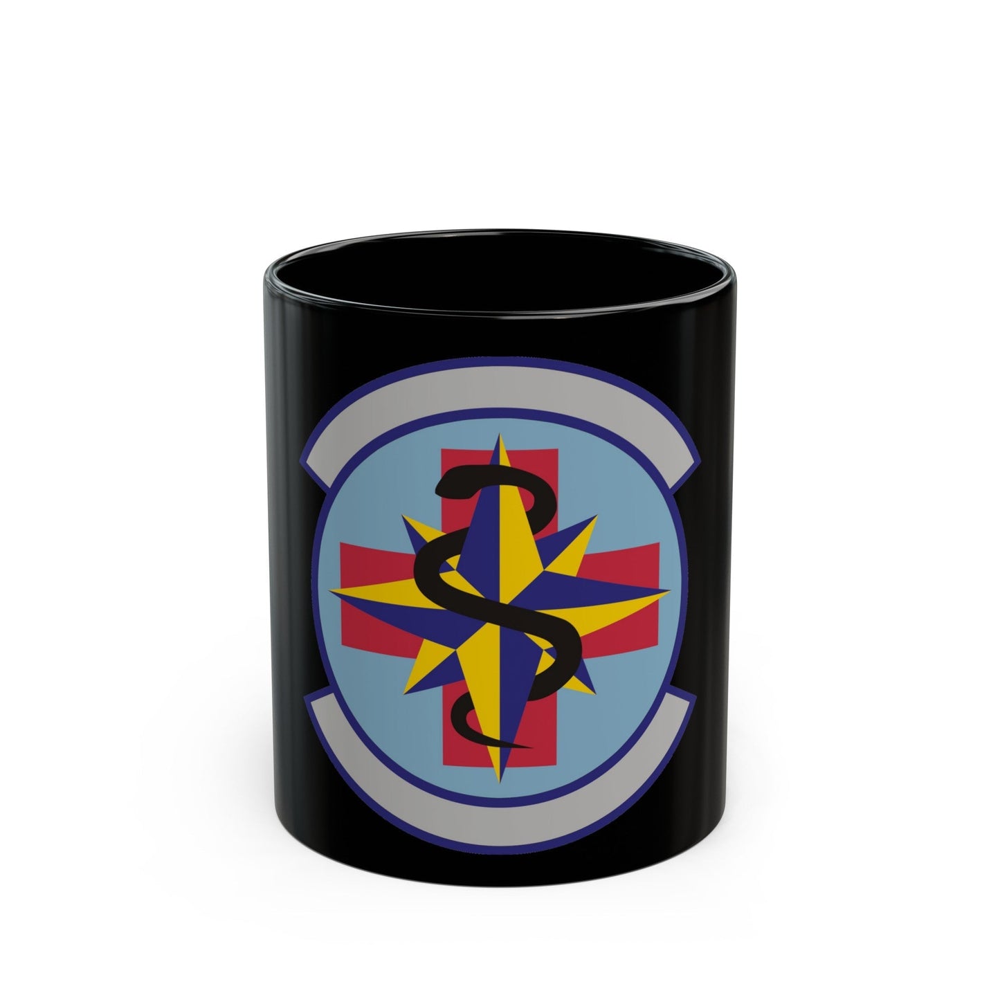 6 Healthcare Operations Squadron AMC (U.S. Air Force) Black Coffee Mug-11oz-The Sticker Space