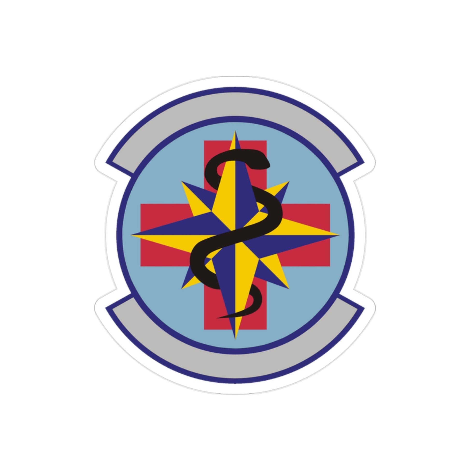 6 Healthcare Operations Squadron AMC (U.S. Air Force) REVERSE PRINT Transparent STICKER-2" × 2"-The Sticker Space