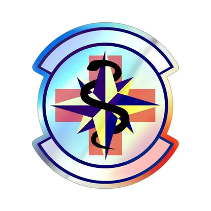 6 Healthcare Operations Squadron AMC (U.S. Air Force) Holographic STICKER Die-Cut Vinyl Decal 3 Inch Holographic - The Sticker Space