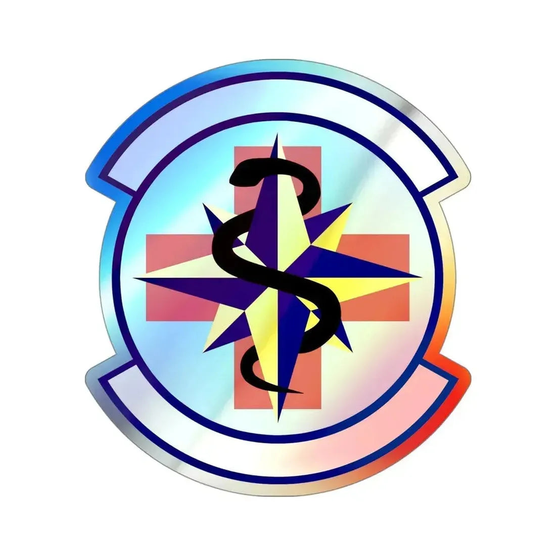 6 Healthcare Operations Squadron AMC (U.S. Air Force) Holographic STICKER Die-Cut Vinyl Decal 4 Inch Holographic - The Sticker Space