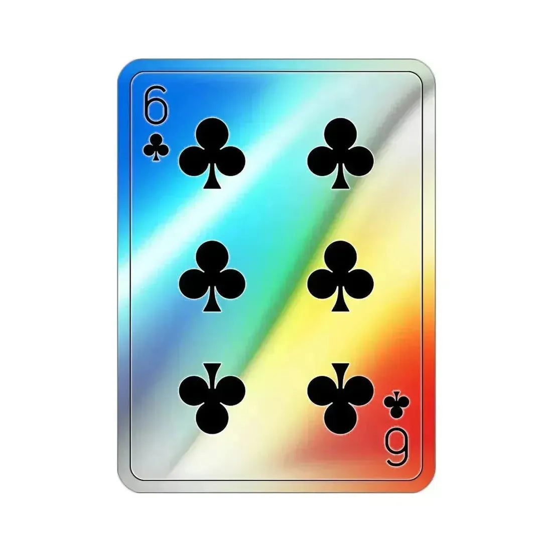 6 of Clubs Playing Card Holographic STICKER Die-Cut Vinyl Decal 2 Inch Holographic - The Sticker Space