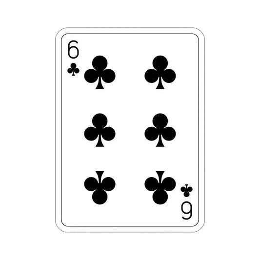 6 of Clubs Playing Card STICKER Vinyl Die-Cut Decal 6 Inch - The Sticker Space