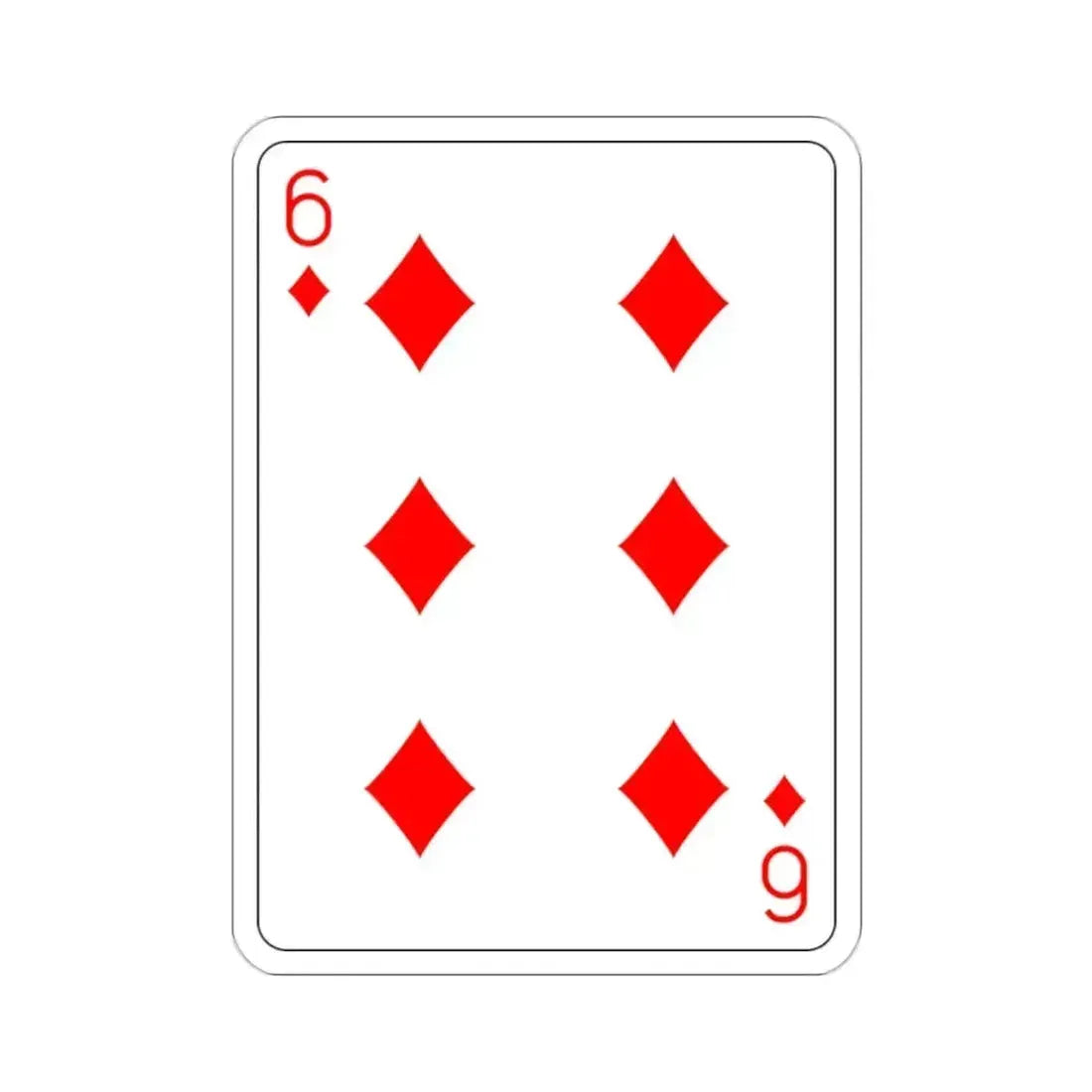6 of Diamonds Playing Card STICKER Vinyl Die-Cut Decal 2 Inch - The Sticker Space