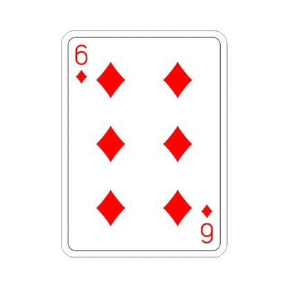6 of Diamonds Playing Card STICKER Vinyl Die-Cut Decal 2 Inch - The Sticker Space
