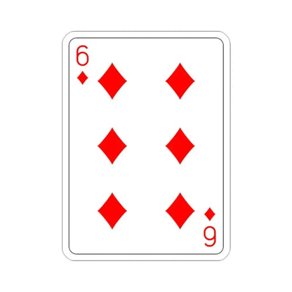 6 of Diamonds Playing Card STICKER Vinyl Die-Cut Decal 2 Inch - The Sticker Space