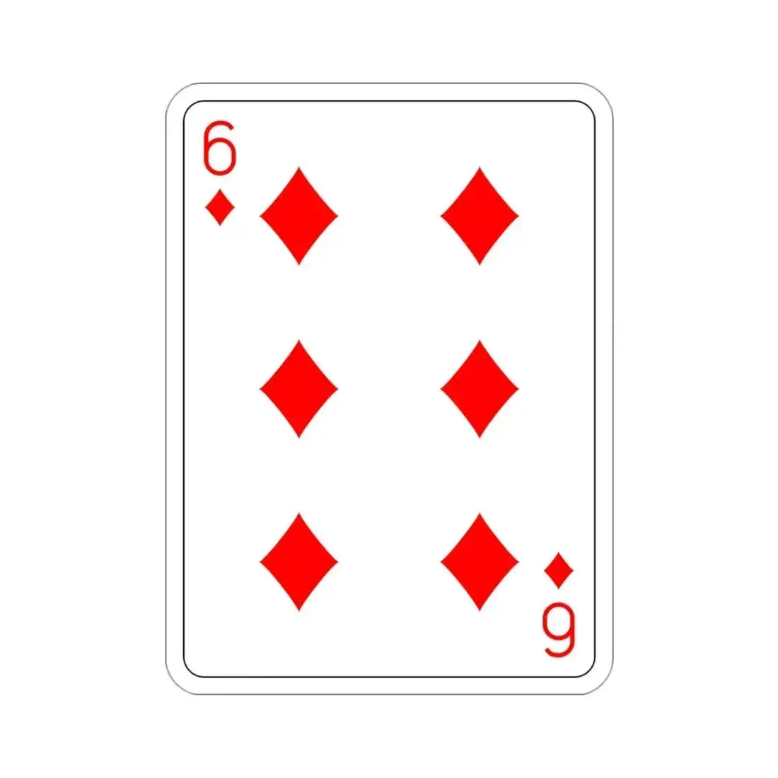 6 of Diamonds Playing Card STICKER Vinyl Die-Cut Decal 3 Inch - The Sticker Space