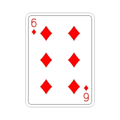 6 of Diamonds Playing Card STICKER Vinyl Die-Cut Decal 3 Inch - The Sticker Space
