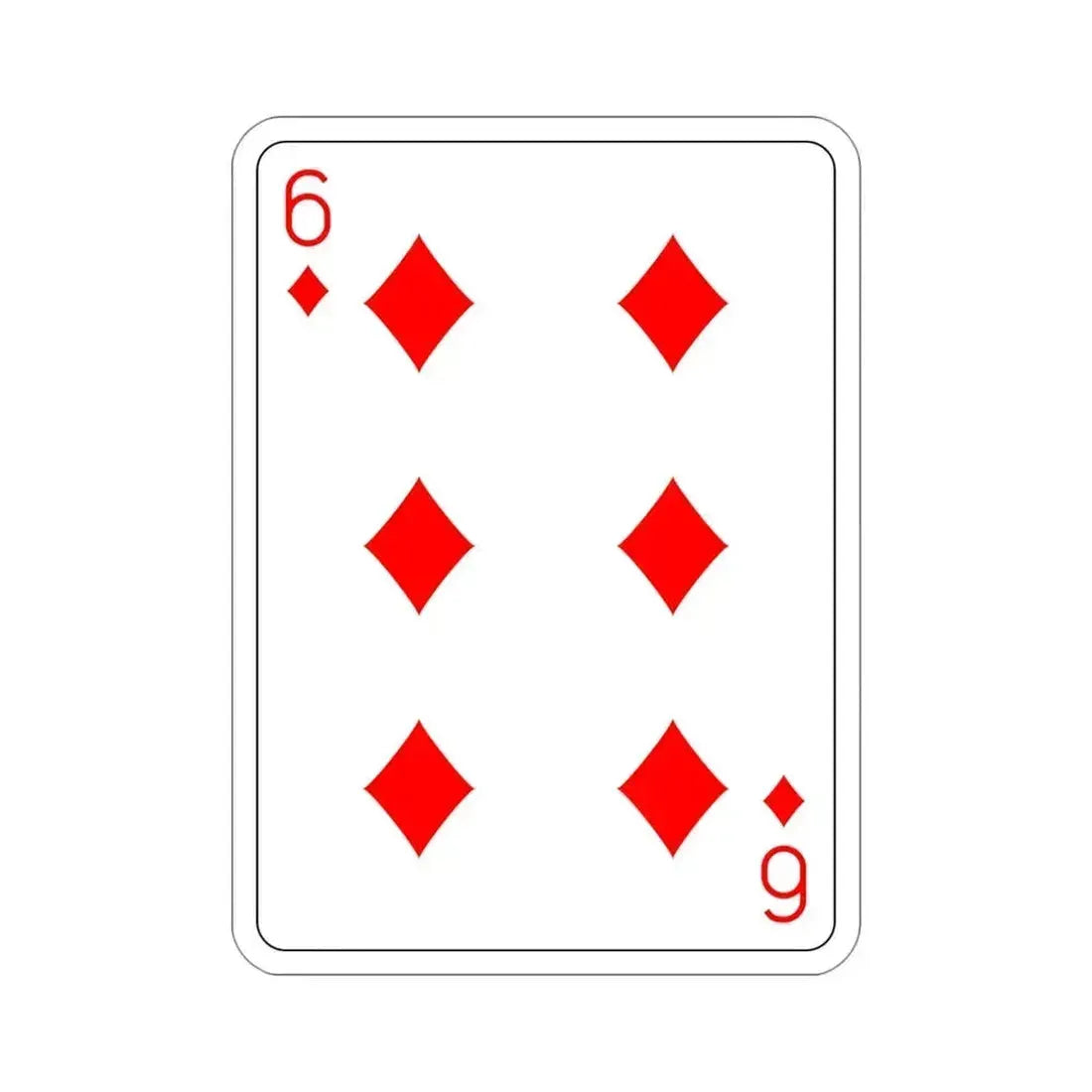 6 of Diamonds Playing Card STICKER Vinyl Die-Cut Decal 4 Inch - The Sticker Space