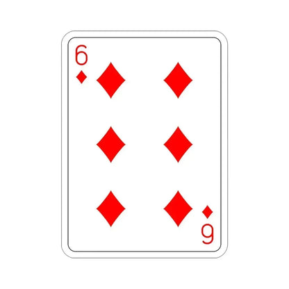 6 of Diamonds Playing Card STICKER Vinyl Die-Cut Decal 4 Inch - The Sticker Space