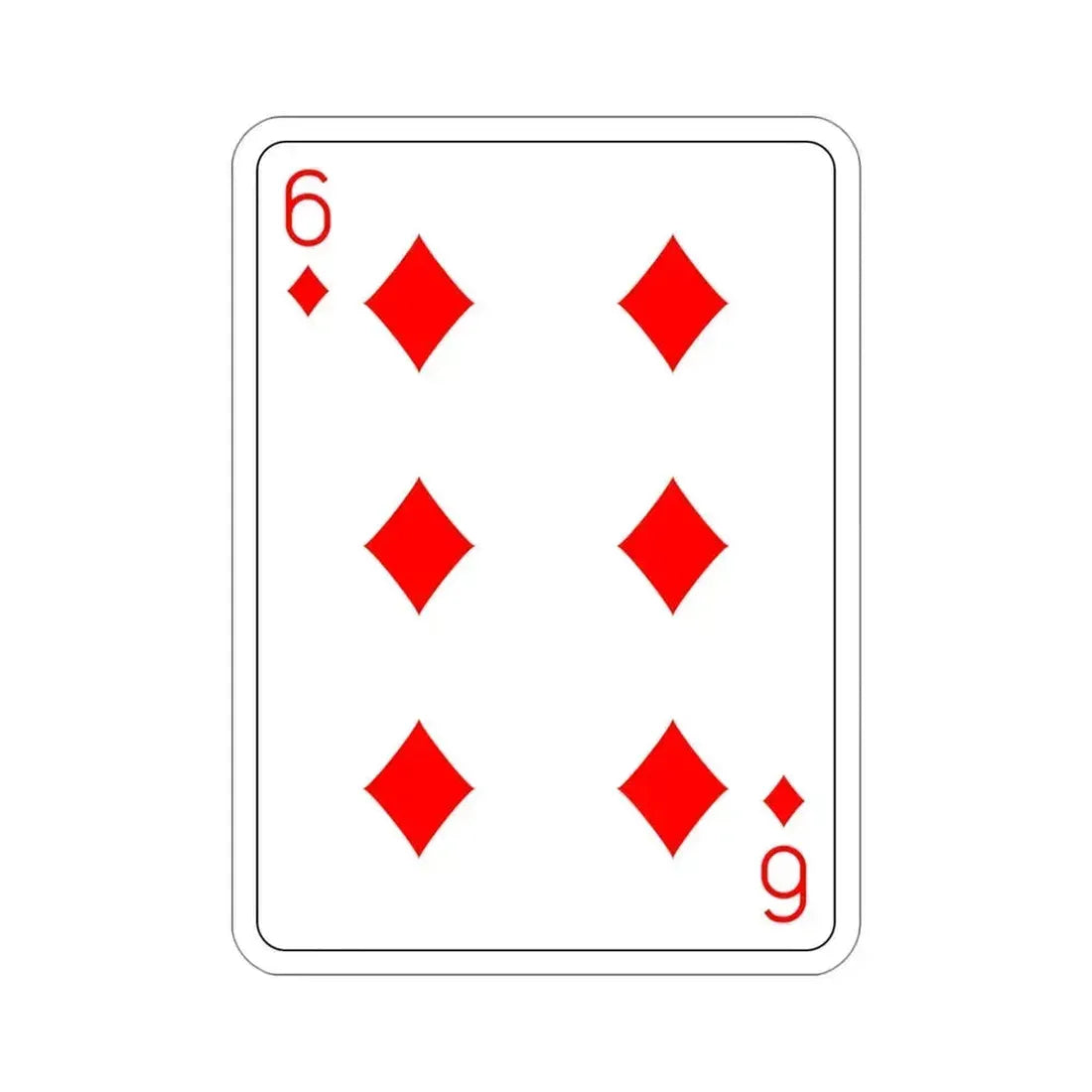 6 of Diamonds Playing Card STICKER Vinyl Die-Cut Decal 4 Inch - The Sticker Space