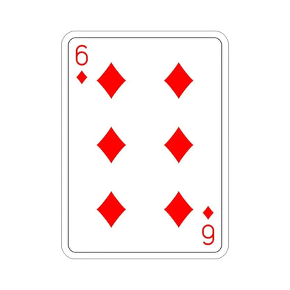 6 of Diamonds Playing Card STICKER Vinyl Die-Cut Decal 4 Inch - The Sticker Space