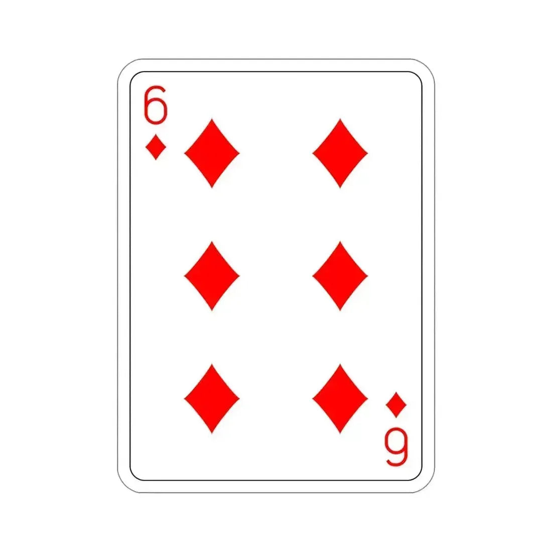 6 of Diamonds Playing Card STICKER Vinyl Die-Cut Decal 5 Inch - The Sticker Space