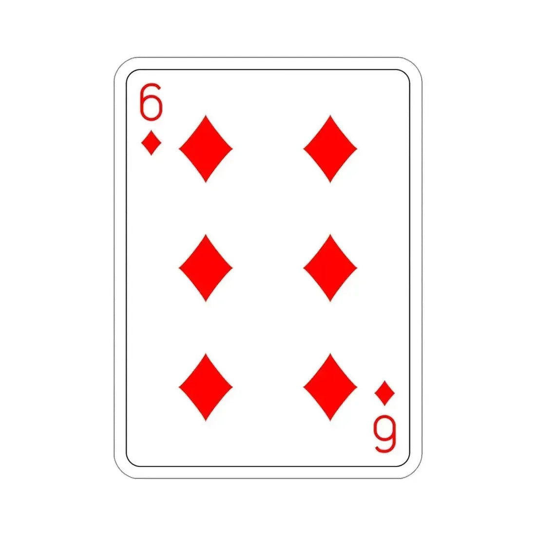 6 of Diamonds Playing Card STICKER Vinyl Die-Cut Decal 5 Inch - The Sticker Space